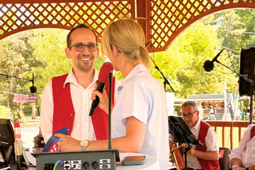 Moderatorin interviewed Kapellmeister