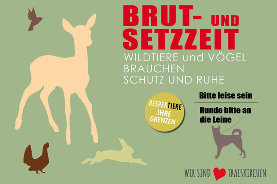 Grafik Brut- und Setzzeit: Wildtiere und Vögel brauchen Schutz und Ruhe