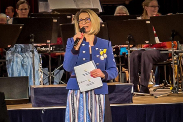 Gabriele Machacek vom MV Markt Piesting als Moderatorin