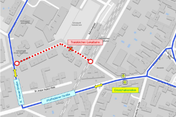 Ersatzhaltestelle Traiskirchen Lokalbahn