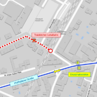 Umleitung der Regionalbuslinien 301, 302, 303 und 304 im Bereich der Haltestelle Traiskirchen Lokalbahn