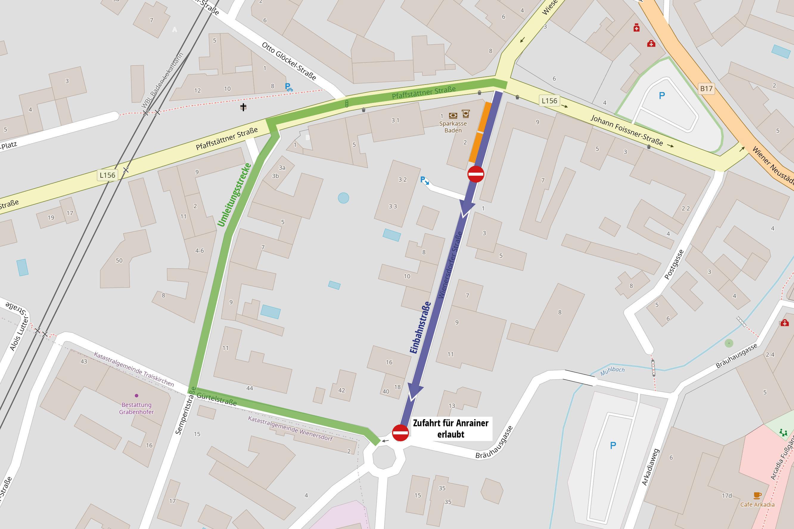 Umbau der Sparkassenfiliale - Verkehrsmaßnahmen