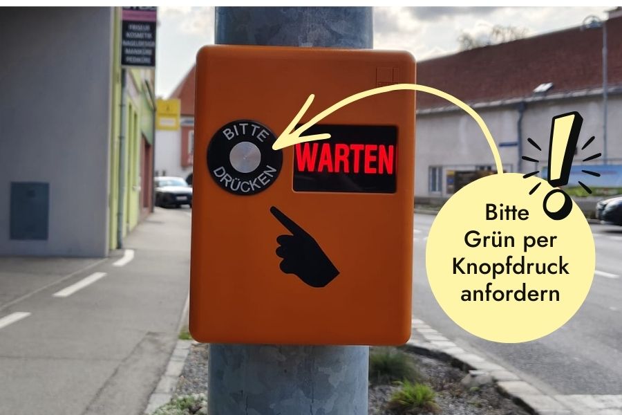 Grün für Fußgänger nur nach Knopfdruck