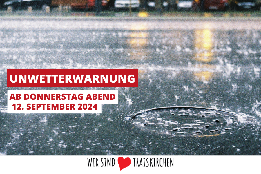 Unwetterwarnung durch die Landeswarnzentrale Niederösterreich ab morgen, Donnerstag